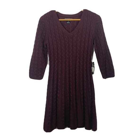 Jessica Howard Dresses & Skirts - jessica howard petite Sz. M cable knit dress purple plum
